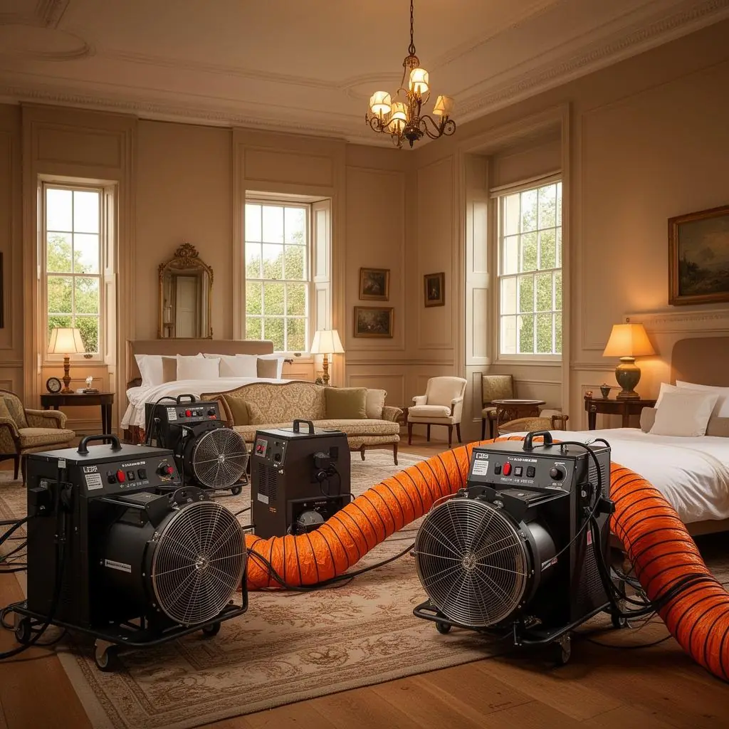 Industrial heat treatment equipment in a large house